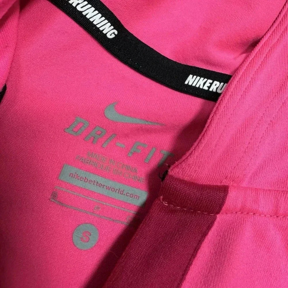 Nike Dri-Fit Activewear Jacket Women’s Pink Hooded Long Sleeve Pullover Small - Picture 10 of 11